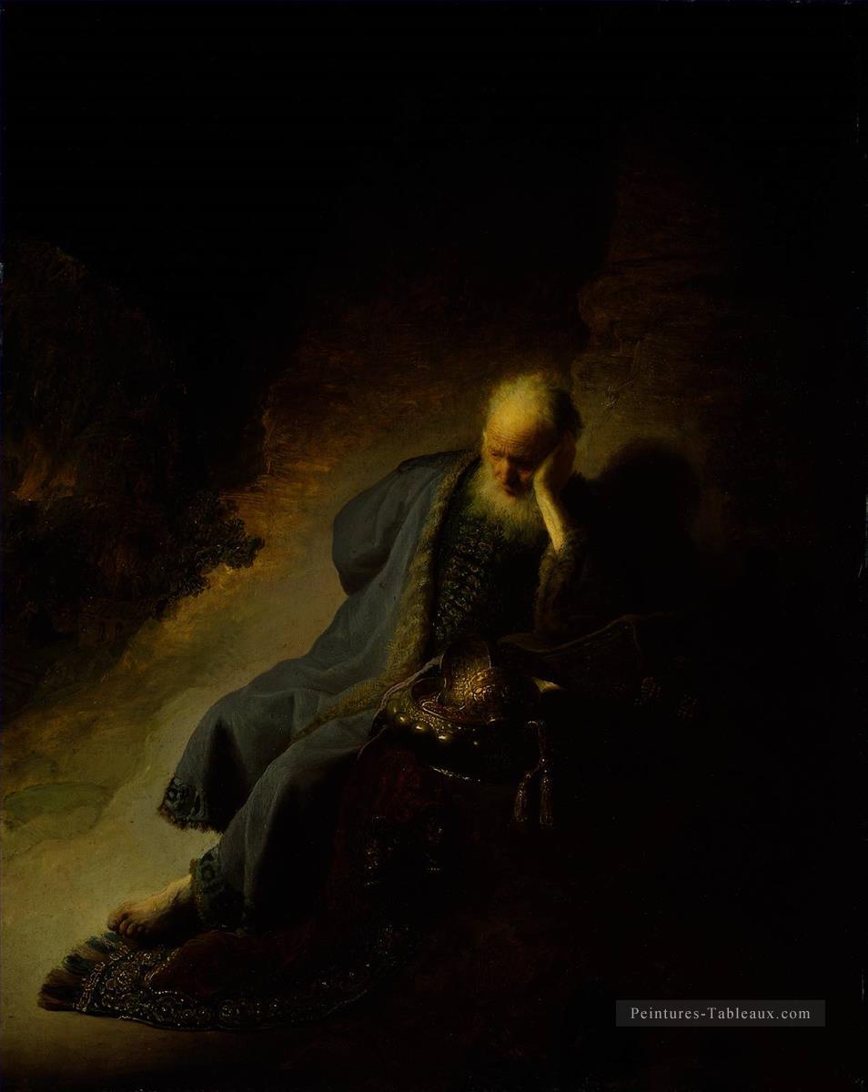 Jérémie Déplorant la Destruction de Jérusalem 1630 portrait Rembrandt Peintures à l'huile
